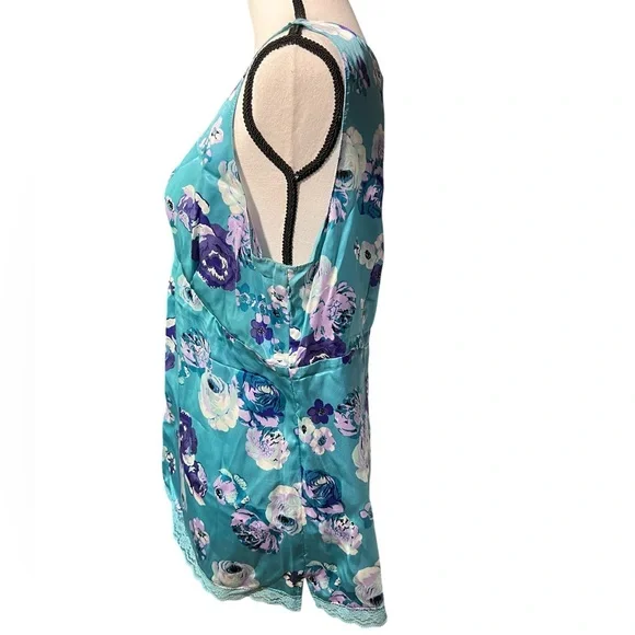 Style & Co. Turquoise Floral Sleeveless Top with Lace Trim, size 16 - Picture 2 of 10